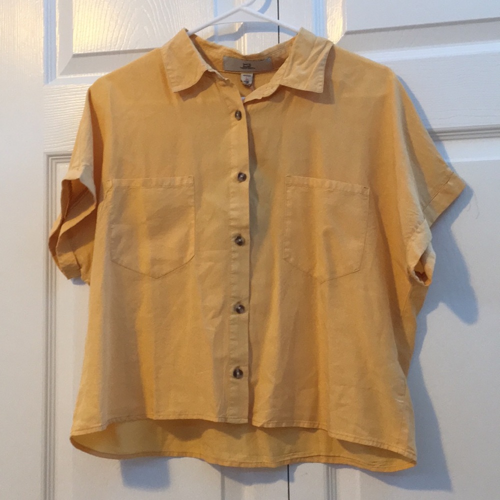 Thread Supply Hand Sewn yellow collared Shirt